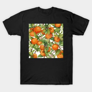 Watercolor orange branch with leaves T-Shirt